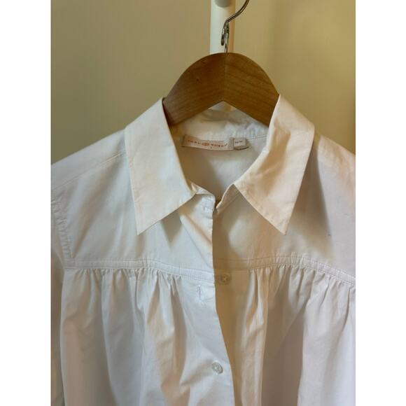 Tory Burch White Cotton Poplin Top, Size XS - Picture 2 of 5